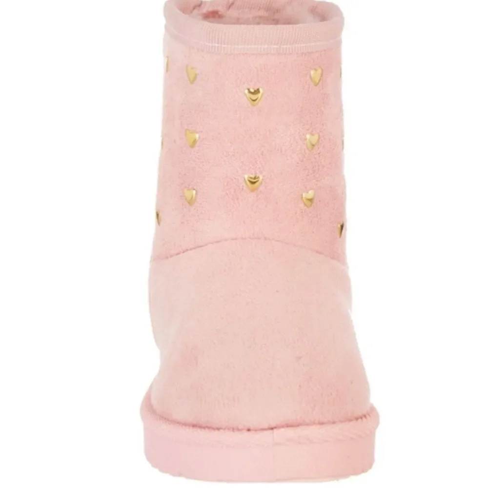 OLIVIA MILLER Toddler Girls OMG Heart Stud Pink Boots